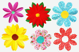 Folding Paper Flowers 8 Petals Kids Crafts Fun Craft