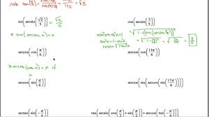 What is the equation for the cosine function graphed here? Inverse Trig Worksheet Part 1 Youtube