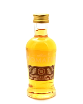 Tomatin Miniature 18 year Oloroso Sherry Cask Finish Single Highland Malt Scotch Whisky 5 cl 46%