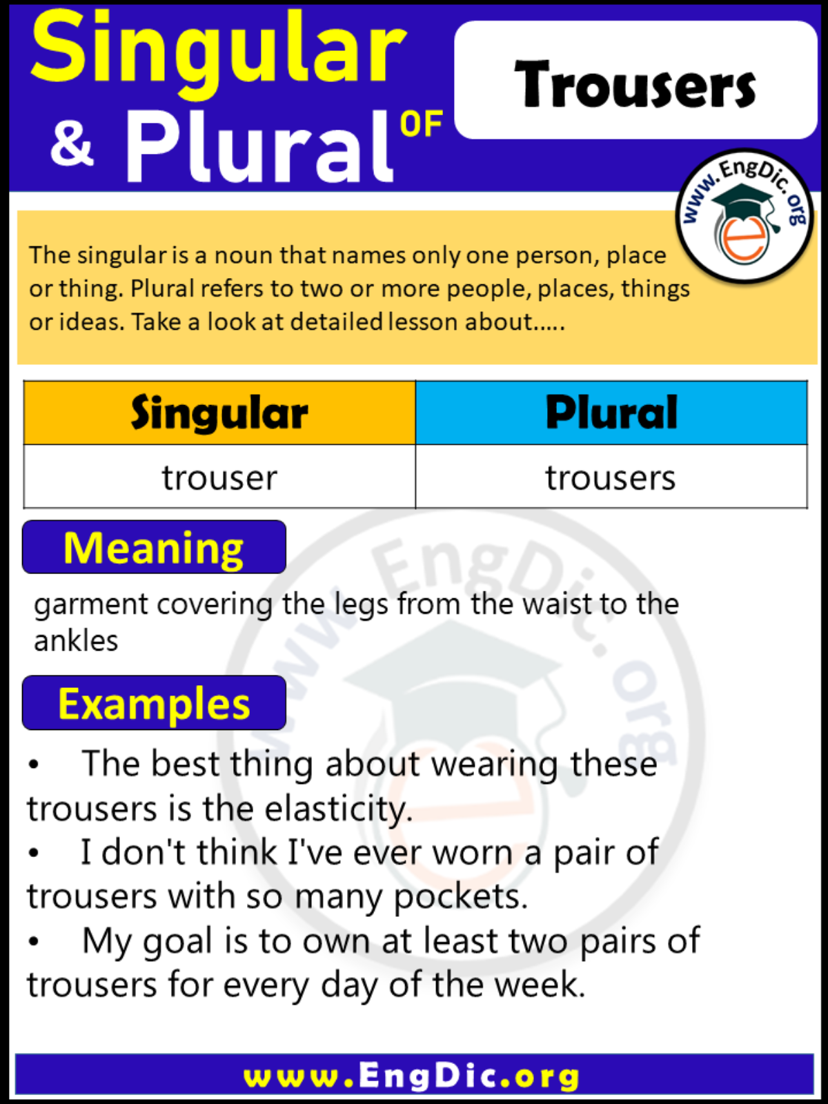 Is Trousers a Plural Noun