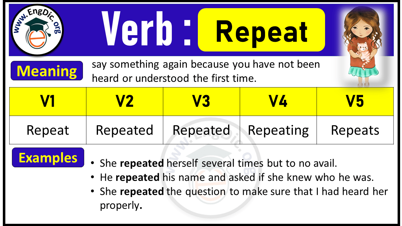 Repeat Verb Forms: Past Tense and Past Participle (V1 V2 V3)