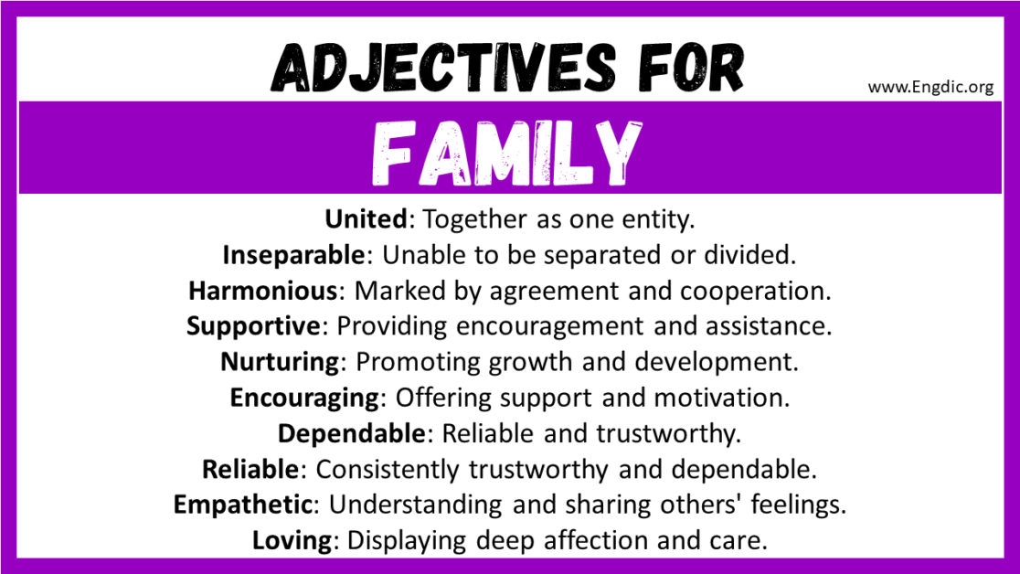 20+ Best Words to Describe Family, Adjectives for Family - EngDic