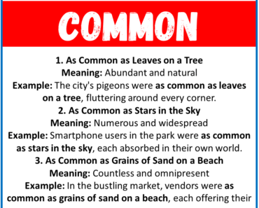 20 Best Similes for Common (With Meanings & Examples)