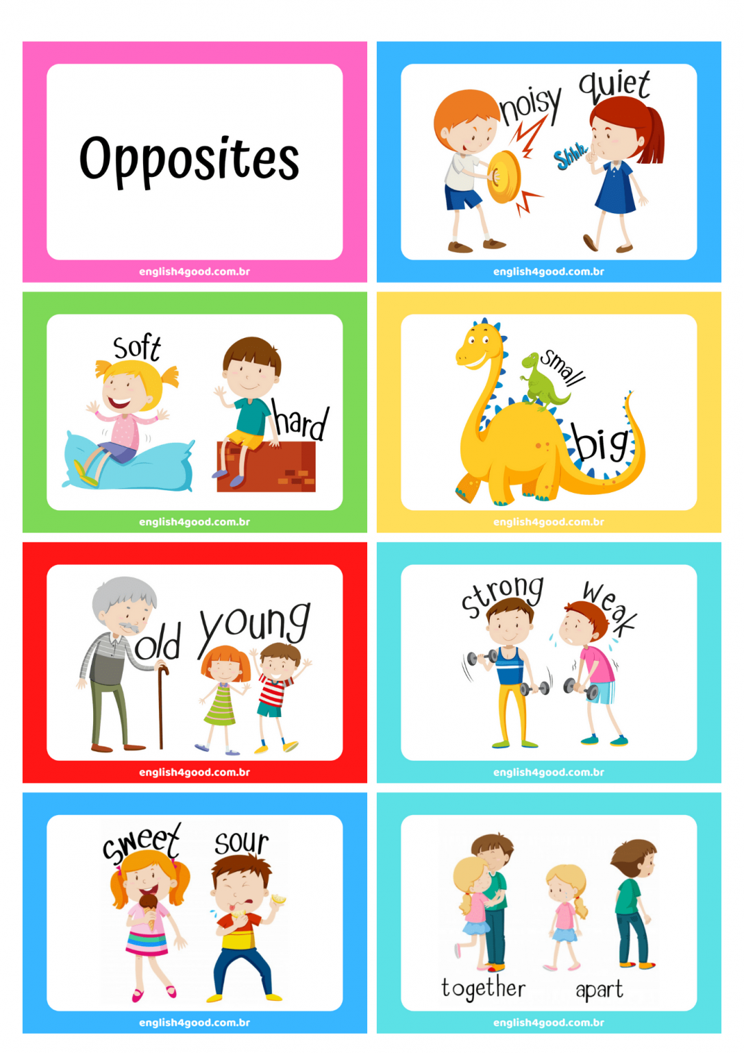 English4Good - Opposite Flashcards - Vocabulary Practice