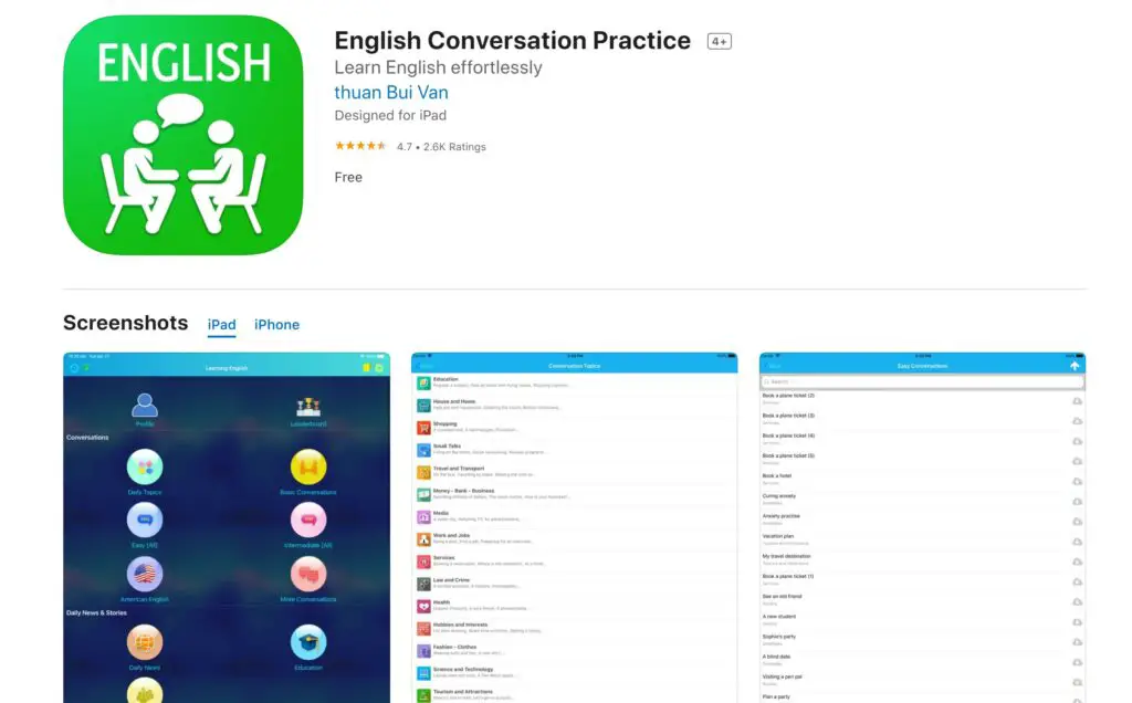 English Conversation Practice App