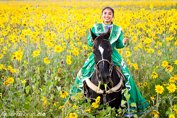 horseback riding sunflowers mexico