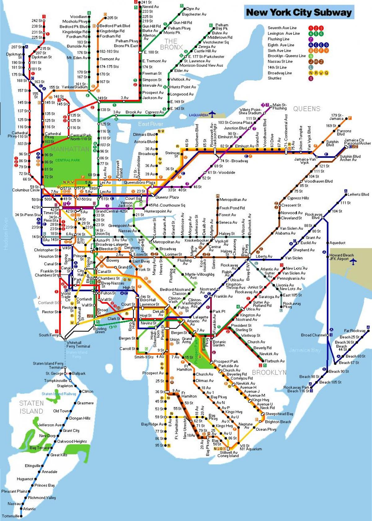 New York Metropolitana Mappa Della Metropolitana Di New York Mappa Del ...