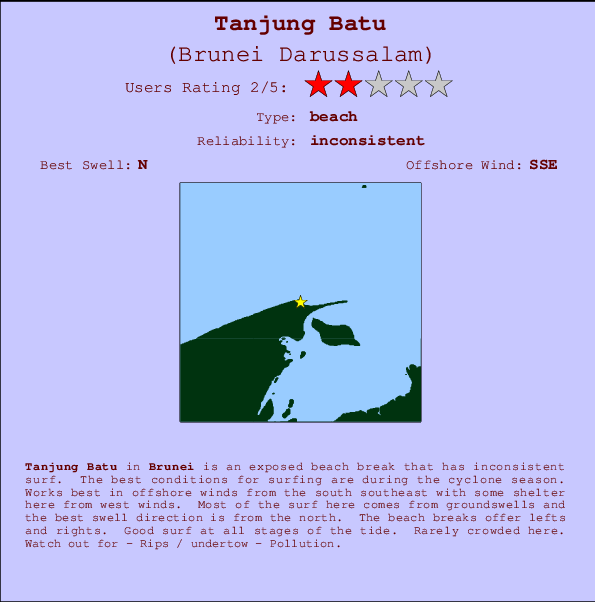 Tanjung Batu mapa de ubicación e información del spot