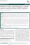 Cover page: Inhibition of colony stimulating factor-1 receptor improves antitumor efficacy of BRAF inhibition