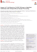 Cover page: Impact of T-Cell Xtend on T-SPOT.TB Assay in High-Risk Individuals after Delayed Blood Sample Processing.