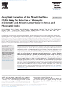 Cover page: Analytical Evaluation of the Abbott RealTime CT/NG Assay for Detection of Chlamydia trachomatis and Neisseria gonorrhoeae in Rectal and Pharyngeal Swabs