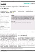 Cover page: Scirrhous carcinoma: A previously undescribed tumor of the oral cavity