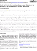 Cover page: Skeletal Muscle Composition, Power, and Mitochondrial Energetics in Older Men and Women With Knee Osteoarthritis