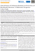 Cover page: Clinical Impact of Ceftriaxone Resistance in Escherichia coli Bloodstream Infections: A Multicenter Prospective Cohort Study