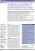 Cover page: Development of ‘Core Outcome Sets’ for Meningioma in Clinical Studies (The COSMIC Project): protocol for two systematic literature reviews, eDelphi surveys and online consensus meetings