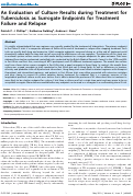 Cover page: An Evaluation of Culture Results during Treatment for Tuberculosis as Surrogate Endpoints for Treatment Failure and Relapse