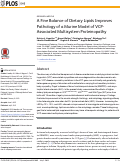 Cover page: A Fine Balance of Dietary Lipids Improves Pathology of a Murine Model of VCP-Associated Multisystem Proteinopathy.