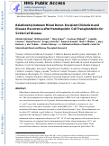 Cover page: Relationship between Mixed Donor–Recipient Chimerism and Disease Recurrence after Hematopoietic Cell Transplantation for Sickle Cell Disease