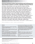 Cover page: Resequencing Study Confirms That Host Defense and Cell Senescence Gene Variants Contribute to the Risk of Idiopathic Pulmonary Fibrosis