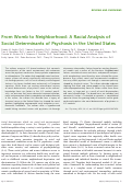 Cover page: From Womb to Neighborhood: A Racial Analysis of Social Determinants of Psychosis in the United States