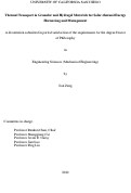 Cover page: Thermal Transport in Granular and Hydrogel Materials for Solar-thermal Energy Harnessing and Management