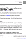 Cover page: A single-cell epigenetic model for paternal psychological stress-induced transgenerational reprogramming in offspring†