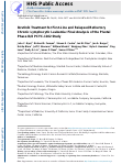 Cover page: Ibrutinib Treatment for First-Line and Relapsed/Refractory Chronic Lymphocytic Leukemia: Final Analysis of the Pivotal Phase Ib/II PCYC-1102 Study