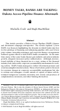 Cover page: Money Talks, Banks are Talking: Dakota Access Pipeline Finance Aftermath