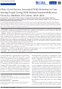 Cover page: Clinic-Level Factors Associated with Retention in Care among People Living with HIV in a Multi-Site United States Cohort, 2010-2016