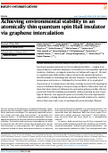 Cover page: Achieving environmental stability in an atomically thin quantum spin Hall insulator via graphene intercalation