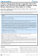 Cover page: A Phase I Randomized Placebo Controlled Trial of the Safety of 3% SPL7013 Gel (VivaGel®) in Healthy Young Women Administered Twice Daily for 14 Days