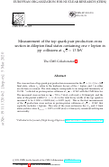 Cover page: Measurement of the top quark pair production cross section in dilepton final states containing one τ lepton in pp collisions at s = 13 TeV