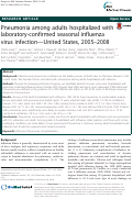 Cover page: Pneumonia among adults hospitalized with laboratory-confirmed seasonal influenza virus infection—United States, 2005–2008