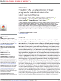 Cover page: Feasibility of a social protection linkage program for individuals at-risk for tuberculosis in Uganda