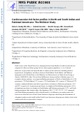 Cover page: Cardiovascular risk factor profiles in North and South Indian and Pakistani Americans: The MASALA Study