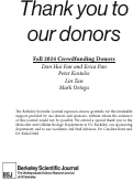 Cover page: Thank You to Our Donors