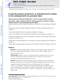 Cover page: Prospective parents’ perspectives on antenatal decision making for the anticipated birth of a periviable infant