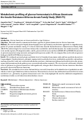 Cover page: Metabolomic profiling of glucose homeostasis in African Americans: the Insulin Resistance Atherosclerosis Family Study (IRAS-FS)