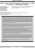 Cover page: Why Do Patients Opt for the Emergency Department over Other Care Choices? A Multi-Hospital Analysis