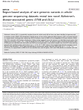 Cover page: Region-based analysis of rare genomic variants in whole-genome sequencing datasets reveal two novel Alzheimer’s disease-associated genes: DTNB and DLG2