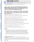 Cover page: Hippocampal Connectivity with the Default Mode Network is Linked to Hippocampal Volume in the Clinical High Risk for Psychosis Syndrome and Healthy Individuals.