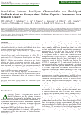 Cover page: Associations between Participant Characteristics and Participant Feedback about an Unsupervised Online Cognitive Assessment in a Research Registry.