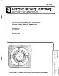 Cover page: Chemical and Nuclear Properties of Lawrencium (Element 103) and Hahnium (Element 105)