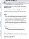 Cover page: Early Detection of Psychosis: Recent Updates from Clinical High-Risk Research