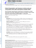 Cover page: Patient Characteristics and Outcomes in Adolescents and Young Adults (AYA) With Acute Myeloid Leukemia (AML)