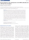 Cover page: Recent advances in the development of anti-HER2 antibodies and antibody-drug conjugates.