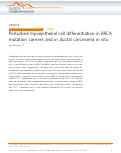 Cover page: Perturbed myoepithelial cell differentiation in BRCA mutation carriers and in ductal carcinoma in situ