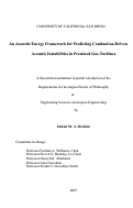 Cover page: An acoustic energy framework for predicting combustion- driven acoustic instabilities in premixed gas-turbines