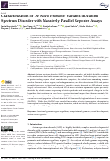 Cover page: Characterization of De Novo Promoter Variants in Autism Spectrum Disorder with Massively Parallel Reporter Assays