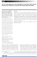 Cover page: Use of anticoagulants and antiplatelet in patients with chronic lymphocytic leukaemia treated with single‐agent ibrutinib